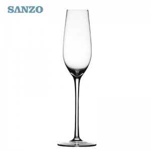 SANZO Blue Stem Champagne Flute Customized Handmade Champagne Goblet Glasses Promotional Hot Selling Cheap Champagne Flutes