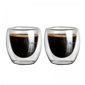 Custom Glassware Manufacturer Wholesale hand-made Coffee Cup Double Wall Glass Cup