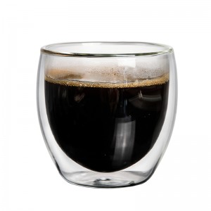 Sanzo Handmade Heat Resistant Borosilicate Glass Clear Double Wall Coffee Glass Cup Tea Cup Coffee Cup 350ml